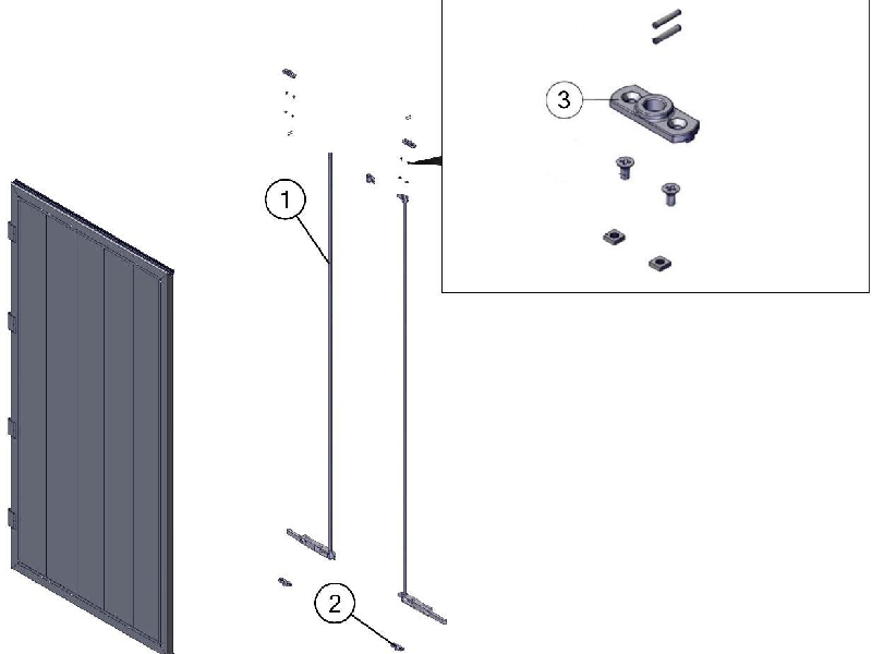 Тентованный полуприцеп с алюминиевыми бортами «Тонар» модели 9888-0000070 - ДВЕРЬ ПРАВАЯ/ЛЕВАЯ В СБОРЕ